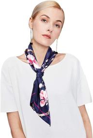 img 1 attached to GERINLY Magnolia Square Flower Neckerchief Women's Accessories