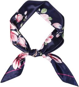 img 2 attached to GERINLY Magnolia Square Flower Neckerchief Women's Accessories