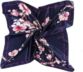 img 4 attached to GERINLY Magnolia Square Flower Neckerchief Women's Accessories