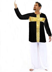 img 2 attached to 👕 Danzcue Praise Cross Men's Inspired Dance Top: Stylish Pullover for Performers!