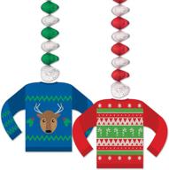 🎄 multicolor beistle ugly sweater foil danglers – 30-inch logo