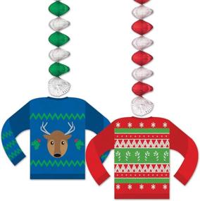 img 1 attached to 🎄 Многотонные подвески Beistle Ugly Sweater из фольги - 30 дюймов