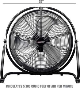 img 3 attached to 🌀 High-Velocity Orbital Floor Fan: OEMTOOLS Indoor OEM24882 - New Model, Wall Mount, Commercial Fan for Shop, Bedroom, Garage, or Warehouse in Black - 20 Inch