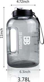 img 2 attached to 💧 DB & PROSPER Large 1 Gallon Black Motivational Water Bottle with Time Marker - Ideal for Bottles, Hydration, Gym, Exercise, Hiking, Camping, Water Jugs, Sports Accessories, Wellness