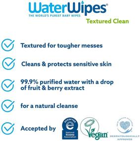 img 3 attached to 👶 WaterWipes Textured Clean Baby Wipes: Unscented, Hypoallergenic, and 99.9% Water - Ideal for Baby & Toddlers (240 Count)