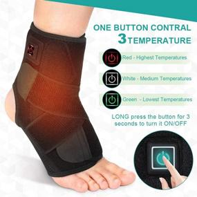 img 1 attached to VINGVO Heated Ankle Brace Wrap - Hot Therapy Foot Wrap for Ligament Stability, Achy Feet Relief, Swelling Reduction - Sprains, Arthritis, Torn Tendons