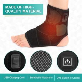 img 3 attached to VINGVO Heated Ankle Brace Wrap - Hot Therapy Foot Wrap for Ligament Stability, Achy Feet Relief, Swelling Reduction - Sprains, Arthritis, Torn Tendons