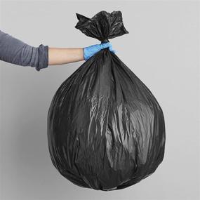 img 1 attached to 🗑️ AmazonCommercial 95 Gallon Trash Bags 61"x68" - 2 MIL Black - 25 Count