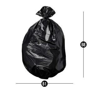 img 2 attached to 🗑️ AmazonCommercial 95 Gallon Trash Bags 61"x68" - 2 MIL Black - 25 Count