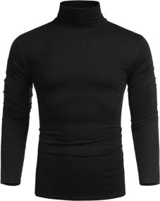 img 3 attached to COOFANDY Men's Slim Fit Turtleneck T Shirts: Lightweight Basic Cotton Pullovers for Casual Wear