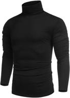 coofandy men's slim fit turtleneck t shirts: lightweight basic cotton pullovers for casual wear logo