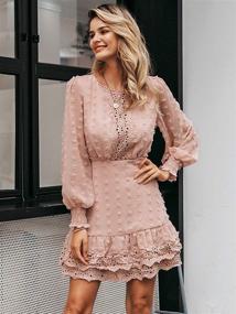 img 3 attached to 👗 Женская одежда с рукавами из воланов из шифона марки Miessial