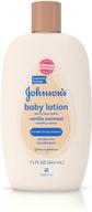 👶 johnson's baby lotion vanilla oatmeal: luxurious care for baby's delicate skin - 15 fl oz logo