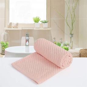 img 3 attached to Set of 2 Pink Ribbed Hand Towels for Bathroom - PiccoCasa 13x29 Inch, Soft & Absorbent 100% Cotton Towels for Fast Drying in Hotels, Spas & Face Towel Uses