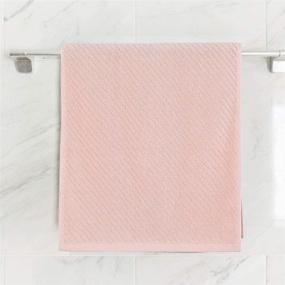 img 1 attached to Set of 2 Pink Ribbed Hand Towels for Bathroom - PiccoCasa 13x29 Inch, Soft & Absorbent 100% Cotton Towels for Fast Drying in Hotels, Spas & Face Towel Uses