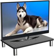 🖥️ husky mounts adjustable laptop stand and monitor riser - stackable, 14.5" x 9.25" x 3.25" max height, matte black steel, 1 stand логотип