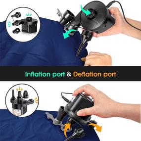 img 2 attached to 🔌 Karvipark Electric Air Pump: Portable Universal Inflater/Deflator for Air Mattress Bed, Boats & Outdoor Inflatables - 110V AC/12V DC, 3 Nozzles Included