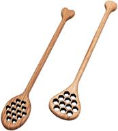 🌿 natural handcrafted wooden honey dippers, drizzlers, and mixing stirrers – set of 2, length 6 and 8 inches логотип