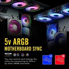 img 3 attached to 🌙✨ EZDIY-FAB Moonlight 120mm RGB Case Fan with Fan Hub X and Remote, Motherboard Aura SYNC, Speed Control, Addressable Fan for PC Case-6 Pack