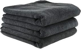 img 4 attached to 🧼 Chemical Guys MIC35303 Workhorse Professional Grade Microfiber Towel, Black, 16" x 16", 3-Pack: Premium Quality Cleaning Towels