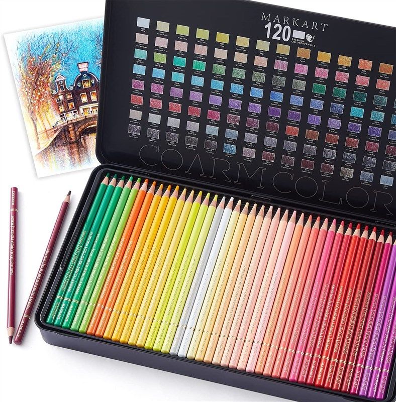 CYPER TOP 72 Colored Pencils Set, Professional Drawing Pencils for Artists,  Kids and Adults Coloring Books, Soft Wax-Based Cores and Vibrant Colors