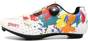 img 3 attached to 🚴 Men's Black Cycling Shoes - DWZRG Cycling Compatible with Graffiti Design