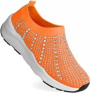 👟 foosuite women's lightweight casual sneakers - breathable mesh slip-on walking shoes for modern jazz dance - platform loafers with easy fit logo