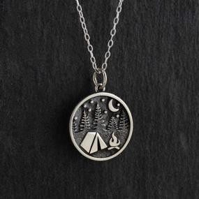 img 3 attached to FashionJunkie4Life Sterling Camping Necklace Campfire