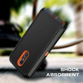 img 2 attached to LG Stylo 5 Case: Heavy Duty Shockproof Protector with Belt Clip and Kickstand - Black & Orange