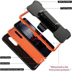 img 3 attached to LG Stylo 5 Case: Heavy Duty Shockproof Protector with Belt Clip and Kickstand - Black & Orange