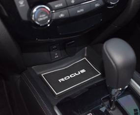 img 1 attached to 🚗 Nissan Rogue Автомобильный непромокаемый коврик для внутренних дверей и комплект подстаканников - 2014-2020 - 12 шт. в белом цвете