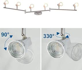 img 1 attached to 🔦 DLLT Modern LED Track Lighting Kit - 6-Light Adjustable Decorative Track Light Fixture, Flush Mount Ceiling or Wall Spotlight for Kitchen, Dining Room, Hallway, Bedroom - Warm Light, Silver