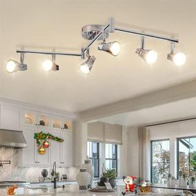 img 4 attached to 🔦 DLLT Modern LED Track Lighting Kit - 6-Light Adjustable Decorative Track Light Fixture, Flush Mount Ceiling or Wall Spotlight for Kitchen, Dining Room, Hallway, Bedroom - Warm Light, Silver