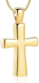 img 4 attached to Stainless Steel Cross Urn Necklaces: Elegant Cremation Jewelry for Ashes - Memorial Keepsake Pendants