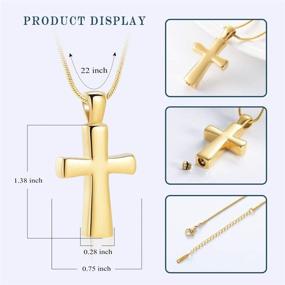 img 3 attached to Stainless Steel Cross Urn Necklaces: Elegant Cremation Jewelry for Ashes - Memorial Keepsake Pendants