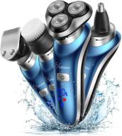 🧔 ultimate grooming solution: hatteker 4-in-1 electric shaver and trimmer for men - cordless, rechargeable, waterproof, usb charging - beard, nose, hair, and face trimming made easy! logo