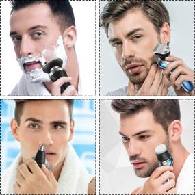 img 2 attached to 🧔 Ultimate grooming solution: Hatteker 4-in-1 Electric Shaver and Trimmer for Men - Cordless, Rechargeable, Waterproof, USB Charging - Beard, Nose, Hair, and Face Trimming made easy!