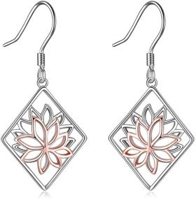 img 4 attached to 🌸 ONEFINITY Lotus Earrings: Sterling Silver Abalone Shell Lotus Flower Filigree Dangle Drop Earrings for Women and Girls - Perfect Yoga Jewelry Accessory