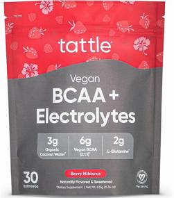 img 4 attached to 💪 Питайте свои мышцы порошком Tattle Vegan BCAA с электролитами - чистая, полностью натуральная, сертифицированная веганская формула (ягодный гибискус, 30 порций)