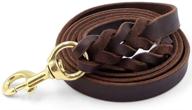 fairwin leather dog leash: 6 ft braided heavy duty training leash for large, medium & small dogs—ideal for running and walking logo