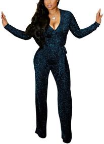 img 2 attached to 💃 Shimmering Jumpsuits for Sophisticated Clubwear: Women's Sparkly Rompers