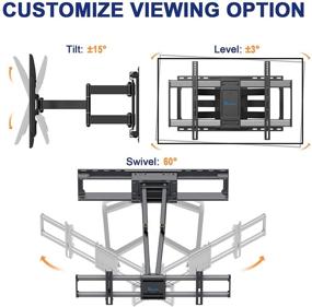 img 2 attached to Sliding TV Mount for 37-80 inch Flat Curved TVs, Holds Up to 132 lbs., Full Motion Wall Mount with Swivel Articulating Arms, VESA 600x400mm, Easy Centering on Wall - Rentliv TV Mount