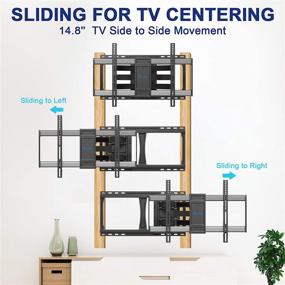 img 3 attached to Sliding TV Mount for 37-80 inch Flat Curved TVs, Holds Up to 132 lbs., Full Motion Wall Mount with Swivel Articulating Arms, VESA 600x400mm, Easy Centering on Wall - Rentliv TV Mount