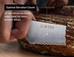 img 2 attached to Misen 9.5 Inch Serrated Bread Knife - 🔪 Premium High Carbon Steel Bread Cutter - Blue Kitchen Knives