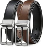 👔 men's reversible leather belt with rotated buckle - stylish accessory for chaoren accessories logo