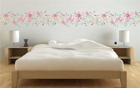 img 2 attached to Clematis Stencil: Stunning Flower Wall Border Stencil for Painting - 20.5 x 6.5 inch Classic Template