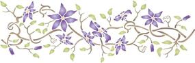 img 3 attached to Clematis Stencil: Stunning Flower Wall Border Stencil for Painting - 20.5 x 6.5 inch Classic Template