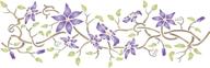 clematis stencil: stunning flower wall border stencil for painting - 20.5 x 6.5 inch classic template logo