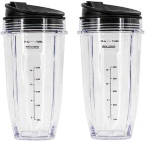 img 1 attached to 💥 Ultimate Replacement Set for Nutri Ninja Blender: 6 Fins Extractor Blades with 24OZ Cups - Compatible with BL450-70 BL451-70 BL454-70 BL455-70 BL482-70