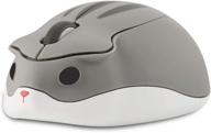 🐹 chuyi grey wireless silent mouse - hamster shaped cartoon and cute portable animal optical cordless mice for travel, library, computer, laptop, school - ideal gift for kids and children логотип